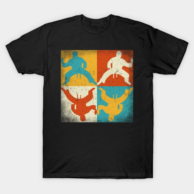 Karate practice. Retro squares T-Shirt by SerenityByAlex